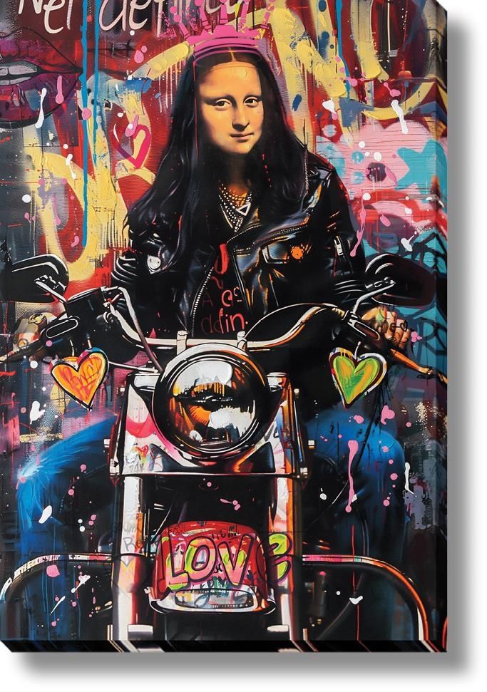 Graffiti Rider - 32" x 47" Framed Wall Art - Black