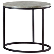 Lainey Round Faux Marble Side End Table