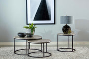 Lainey Round Faux Marble Side End Table