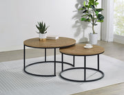 Lainey Round Faux Marble Nesting Coffee Table Mango