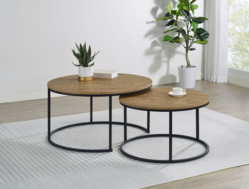 Lainey Round Faux Marble Nesting Coffee Table Mango