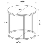 Lainey Round Faux Marble Side End Table