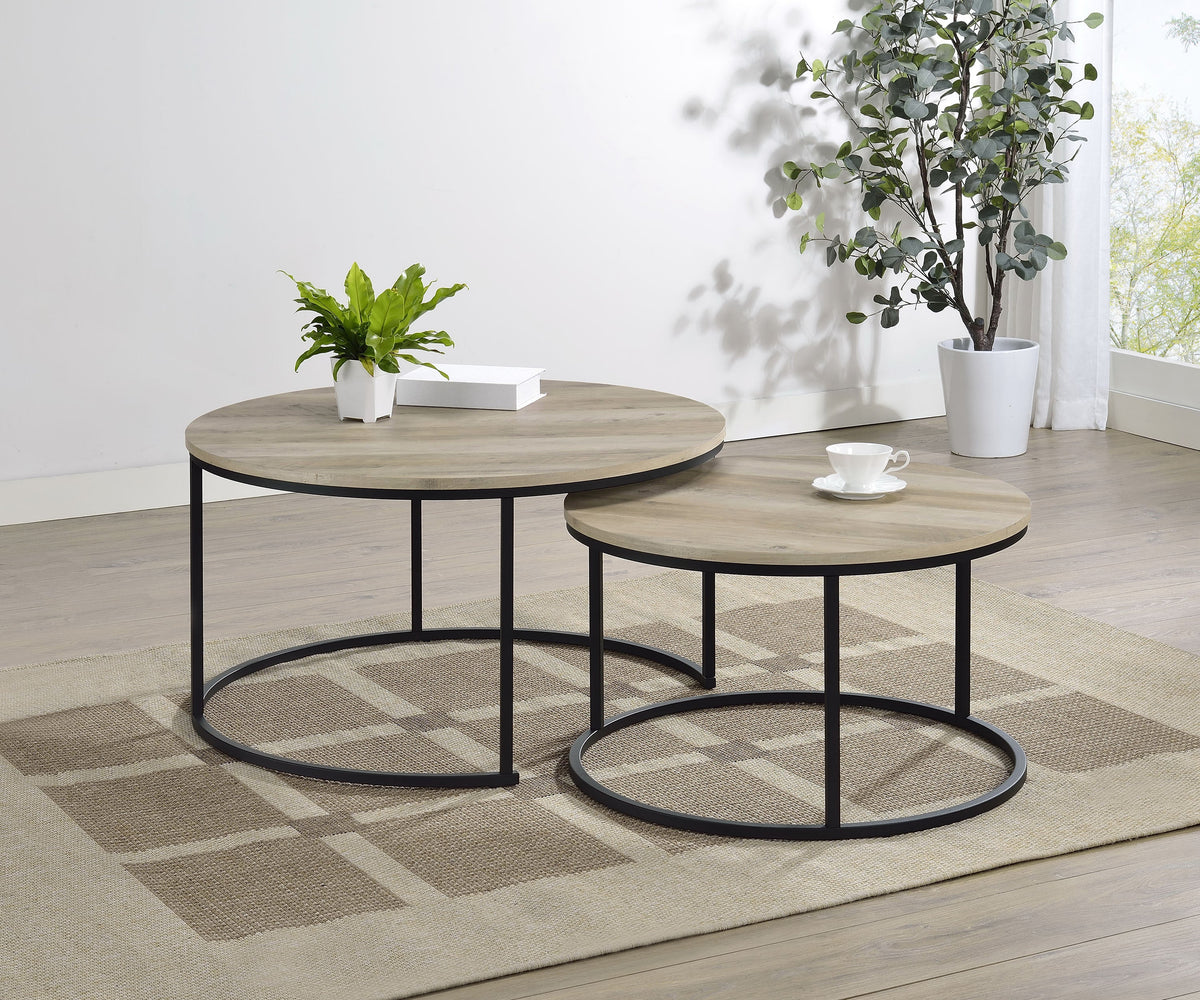 Lainey Round Faux Marble Nesting Coffee Table