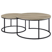 Lainey Round Faux Marble Nesting Coffee Table