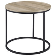 Lainey Round Faux Marble Side End Table