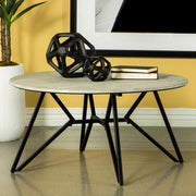 Hadi Round SmartTop Coffee Table Cement and Gunmetal Default Title