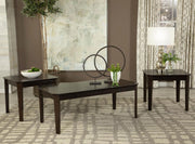 Amaro 3-piece Coffee and End Table Set Dark Brown Default Title