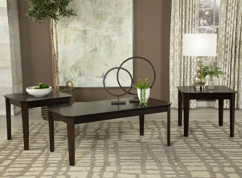 Amaro 3-piece Coffee and End Table Set Dark Brown Default Title