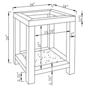 Valentina 1-shelf Square Glass Top Side End Table Silver