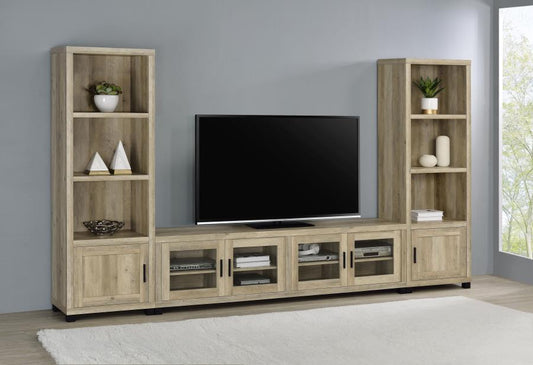 Sachin 79-inch TV Entertainment Center Distressed Pine