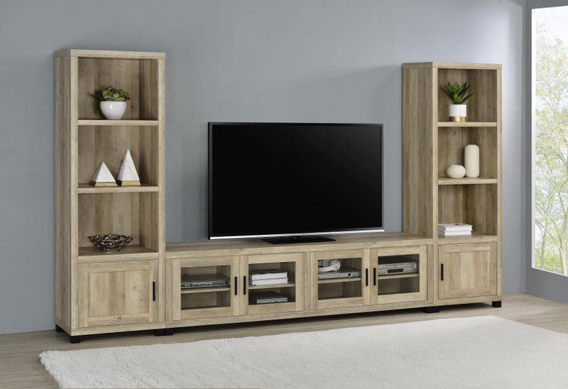 Sachin 79-inch TV Entertainment Center Distressed Pine