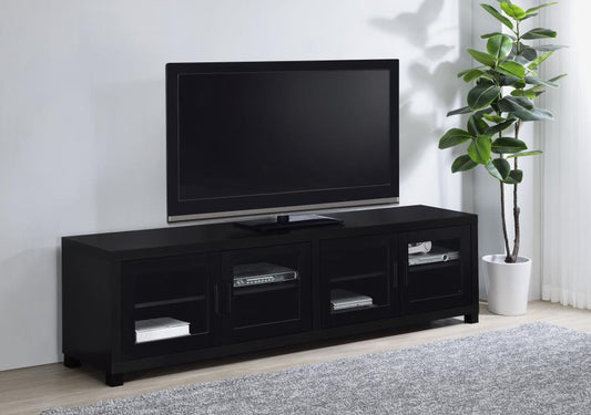 Jupiter 4-door Engineered Wood 79-inch TV Stand Black Default Title