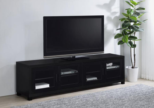 Jupiter 4-door Engineered Wood 79-inch TV Stand Black Default Title