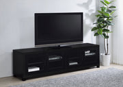 Jupiter 4-door Engineered Wood 79-inch TV Stand Black