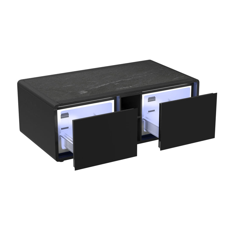 Halo - Smart Coffee Table With Fridge And Speaker - Black
