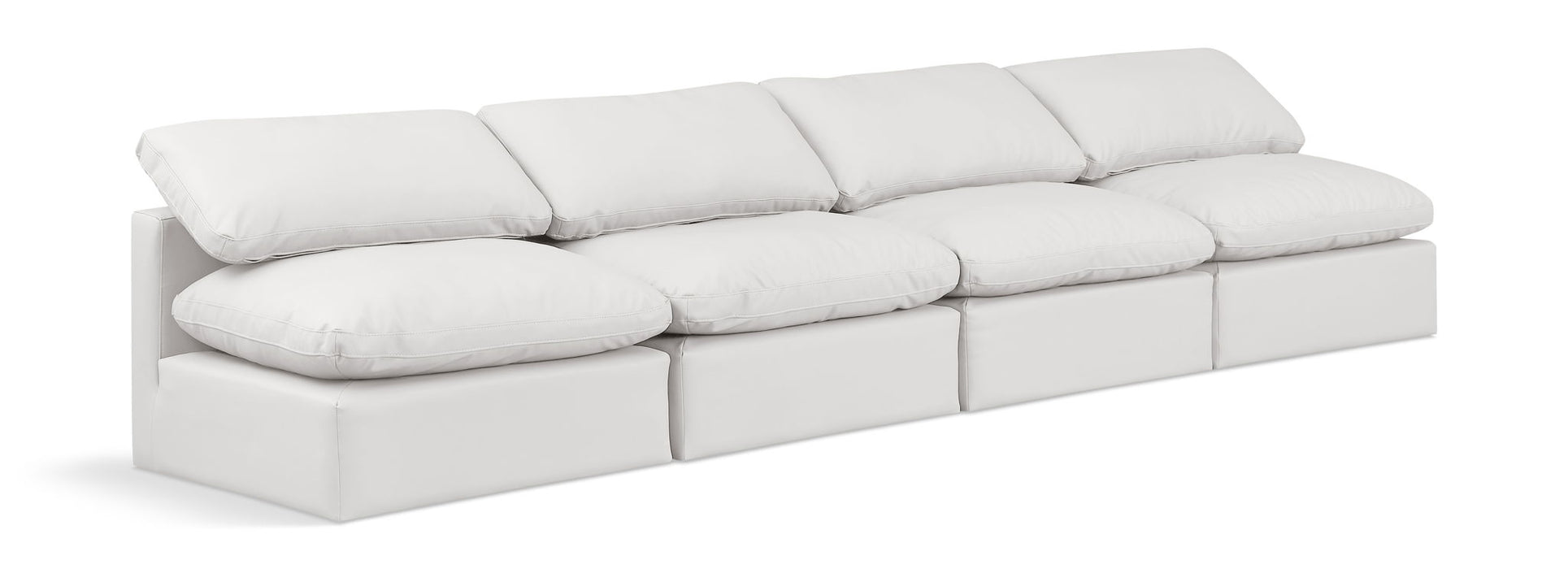 Indulge - Faux Leather 4 Seat Modular Armless Sofa