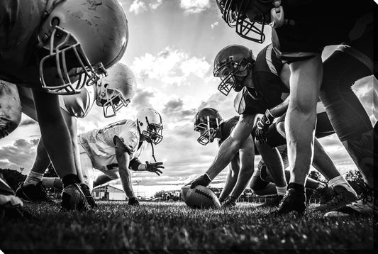 "Gridiron Clash" Gloss Canvas - Black / White