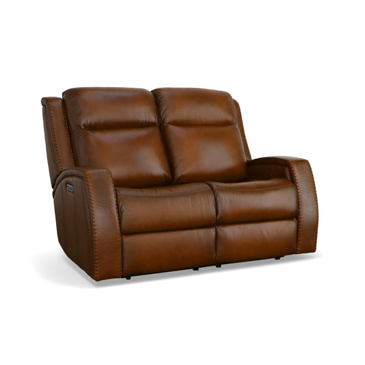 Flexsteel Mustang Power Loveseat with Power Headrest