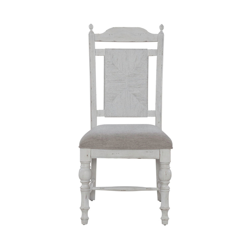 River Place - Panel Back Side Chair - Riverstone White & Tobacco