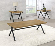 Colmar 3-piece Engineered Wood Coffee Table Set Golden Oak Default Title