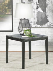 Mozzi Square Faux Marble Side End Table Grey and Black Default Title