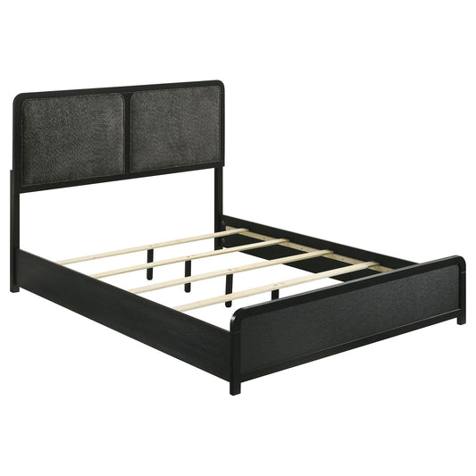 Cavelle 51-inch Upholstered Queen Panel Bed Black