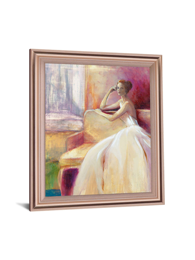 Contemplative Muse - 28" x 34" Framed Wall Art - Beige
