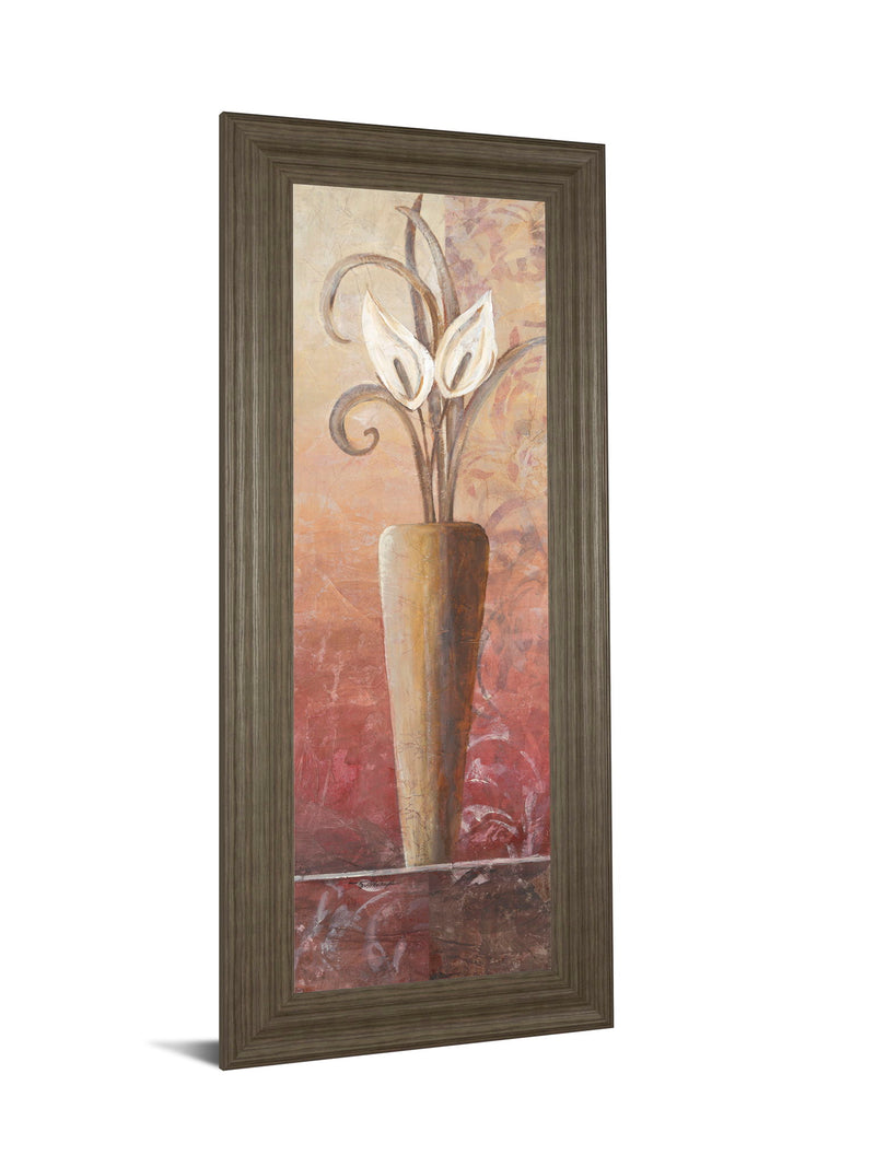Flower In Vase I - Framed Print Wall Art - Light Brown