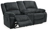 Draycoll Reclining Loveseat with Console - Slate
