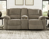 Draycoll Reclining Loveseat with Console - Slate