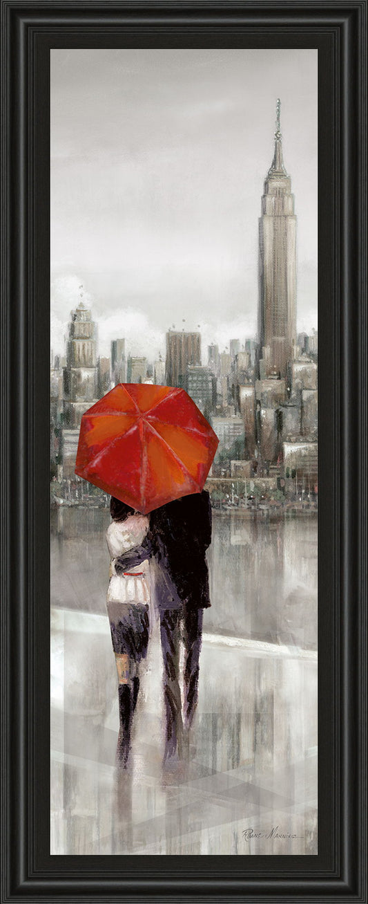 New York Stroll By Ruanne Manning - Framed Print Wall Art - Gray