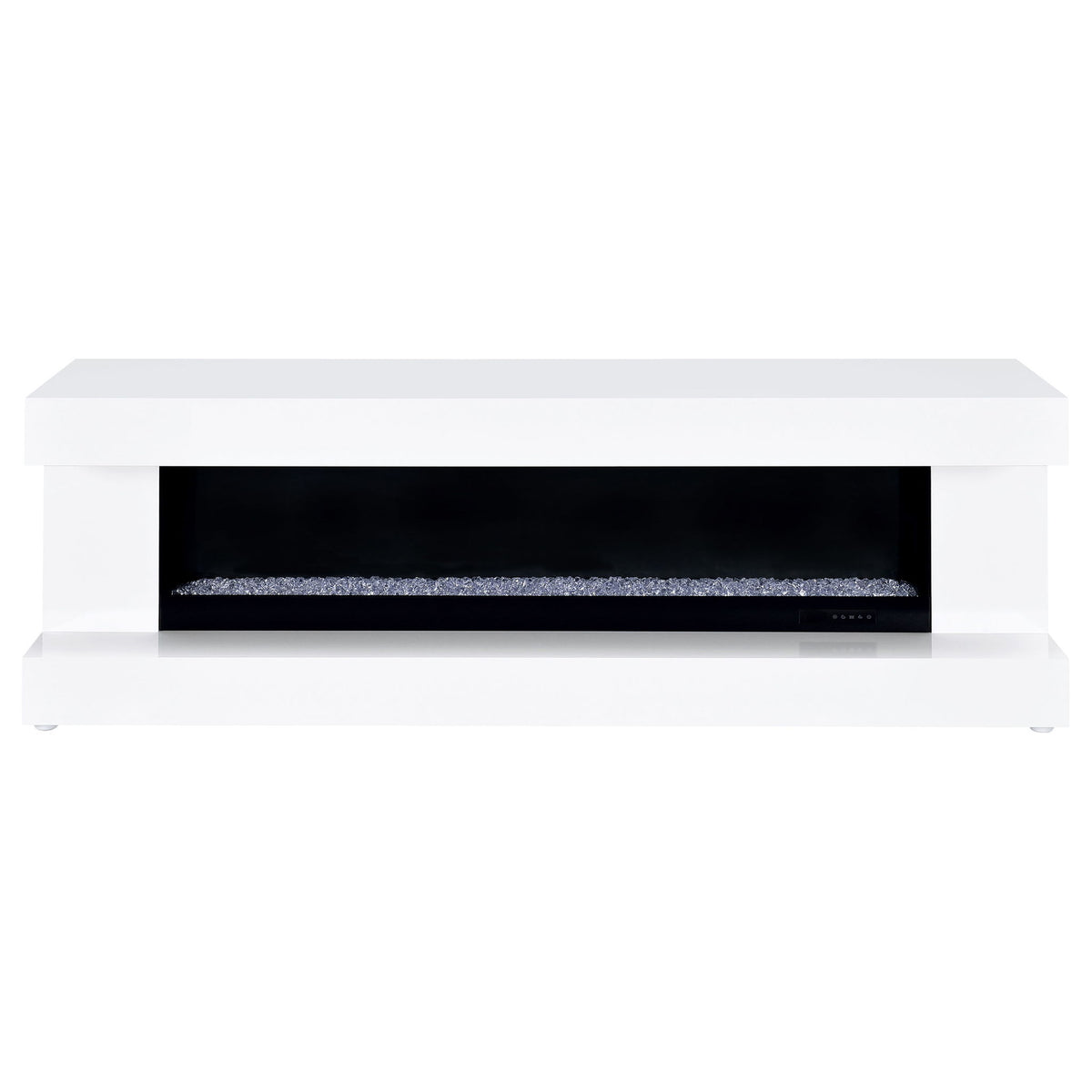 Mallory TV Stand Fireplace Console Bluetooth Speaker White High Gloss