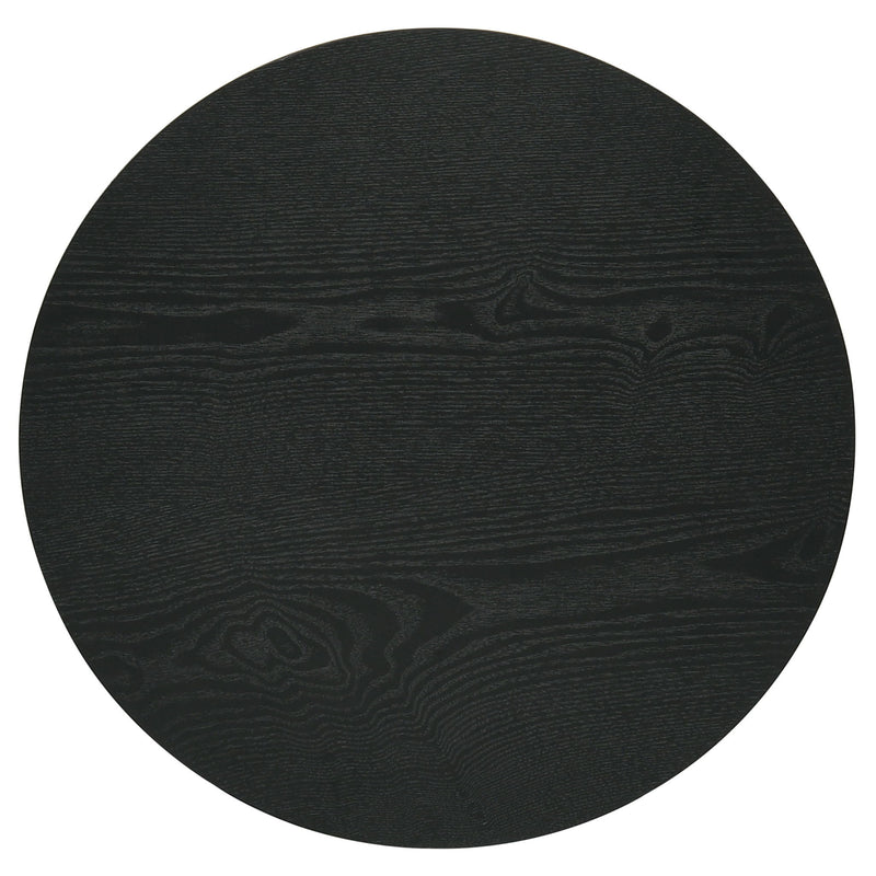 Hamlyn 2-piece Round Fluted Coffee and End Table Set Black