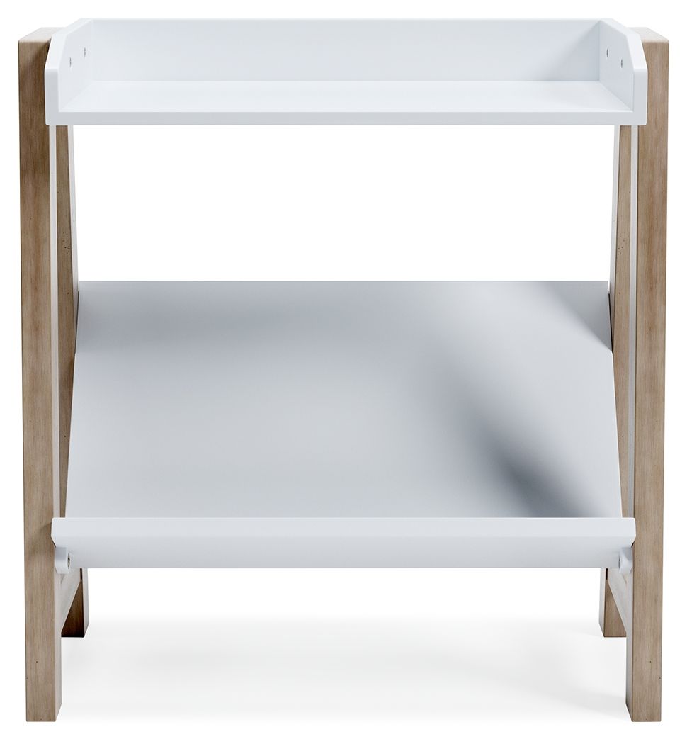 Blariden - Small Bookcase - White / Tan