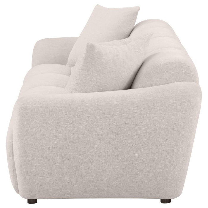 Destino - Chenille Upholstered Splayed Arm Sofa - Greige