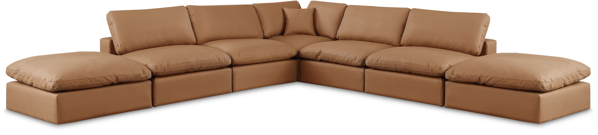 Comfy - 7 Piece Faux Leather Modular Corner Sectional