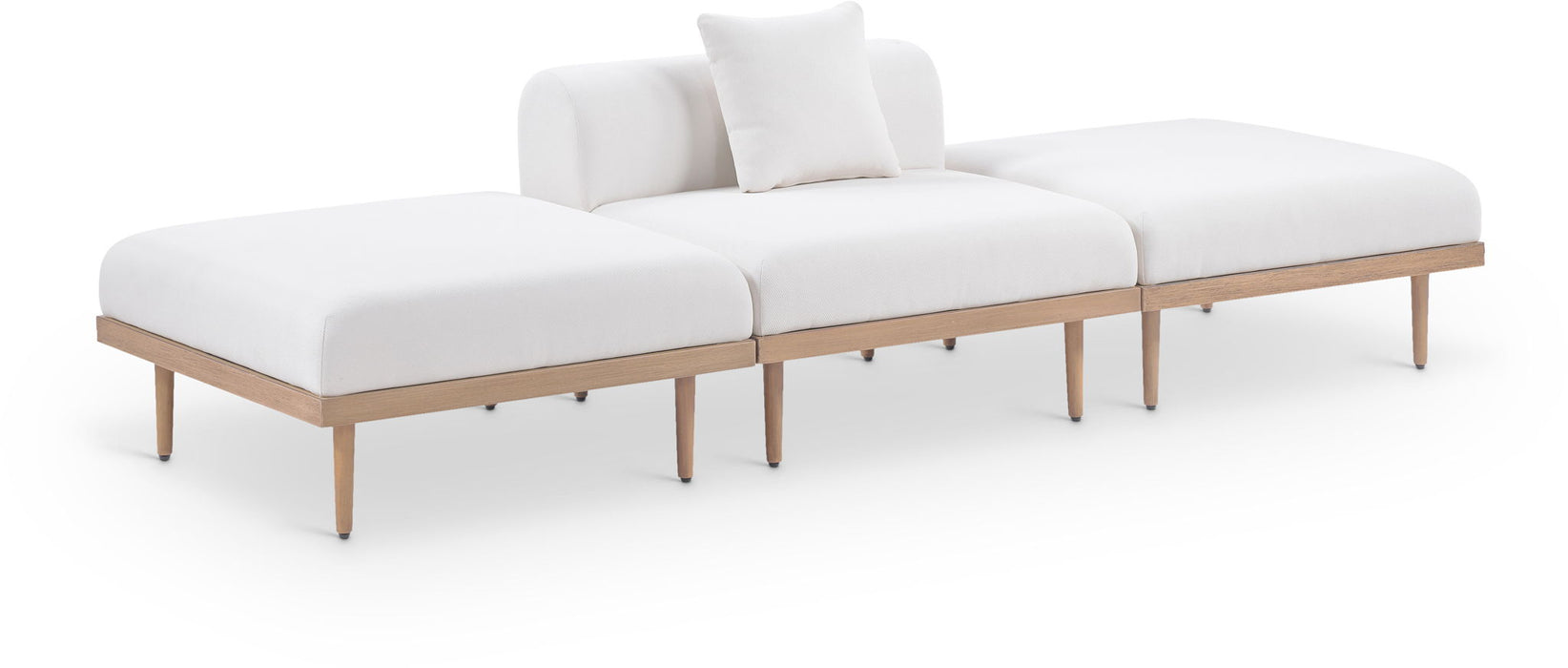 Laguna - 3 Piece Resilient Water Resistant Fabric Outdoor Patio Armless Modular Sofa