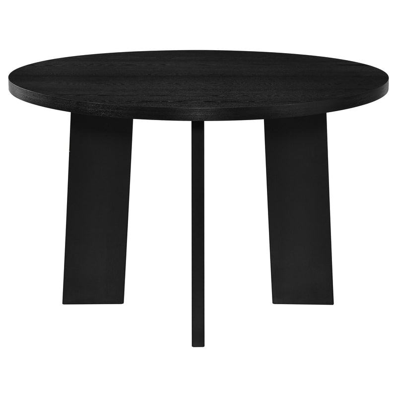 Strouse 47-inch Round Wood Dining Room Table Black