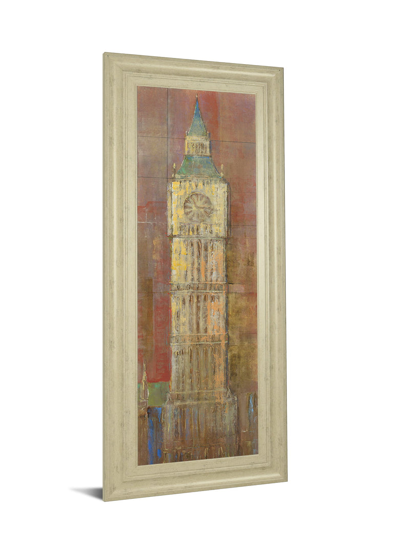 Big Ben By Longo - Framed Print Wall Art - Dark Red