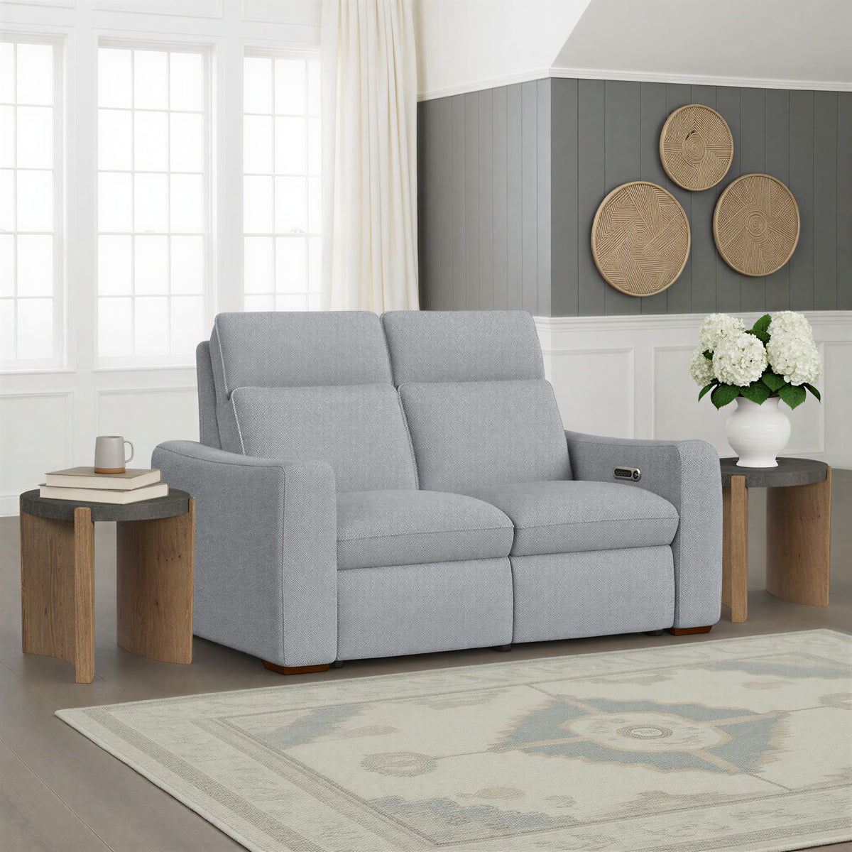 Flexsteel Ava Power Reclining Loveseat with Power Headrest & Lumbar