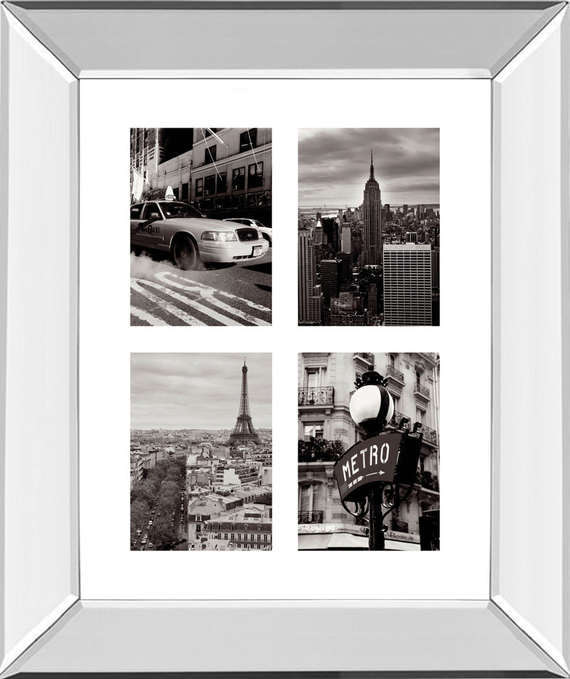 City Composite By Joseph Eta - Mirror Framed Print Wall Art - Dark Gray