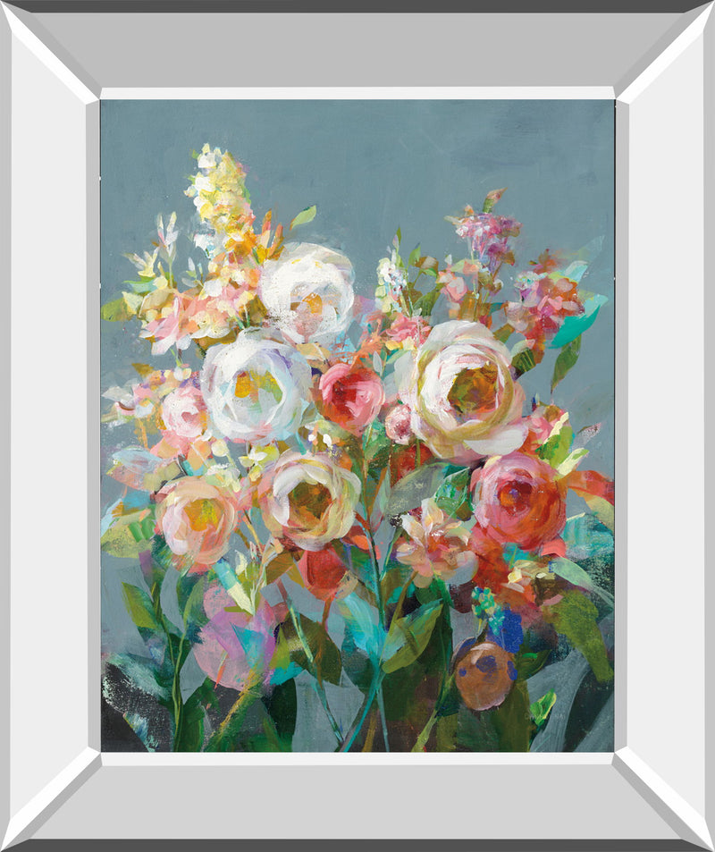 Joy Of The Garden I By Danhui Nai - Mirror Framed Print Wall Art - Blue