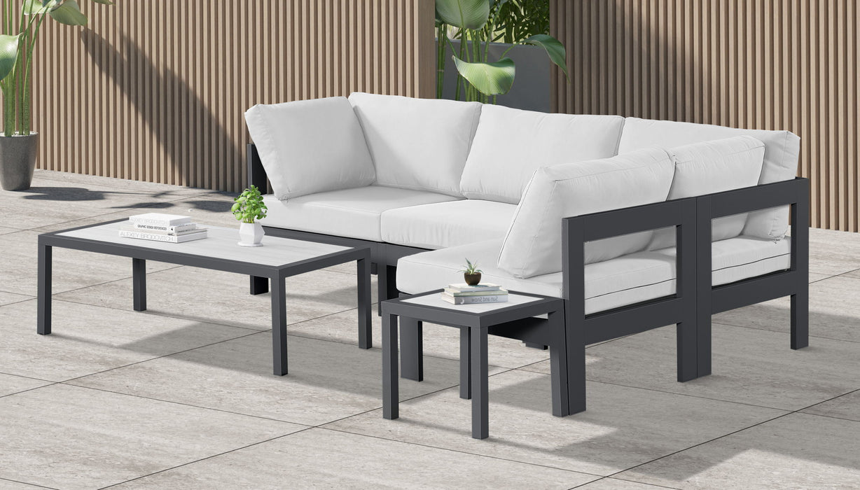 Nizuc - Outdoor Patio 4 Piece Modular Sectional With Gray Frame