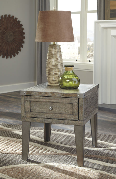 Chazney - Rustic Brown - Rectangular End Table