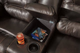 Vacherie Reclining Loveseat with Console - Chocolate