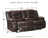 Vacherie Reclining Loveseat with Console - Chocolate