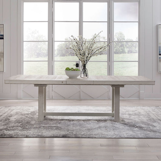 Backroads - Trestle Table - Weathered White & Parchment