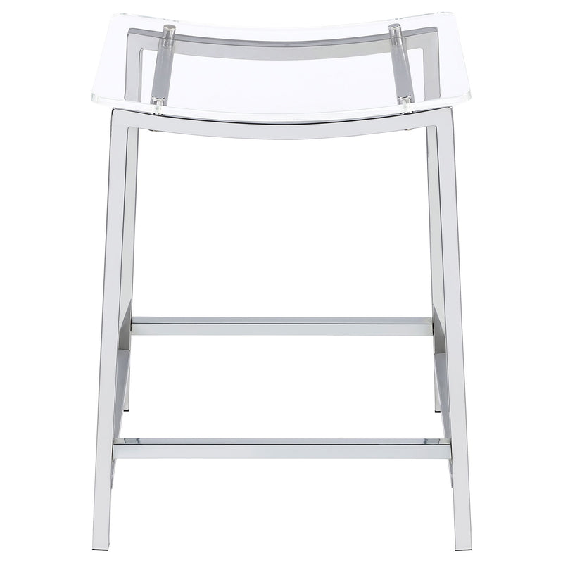 Jovani Acrylic Backless Counter Stool Chrome (Set of 2)