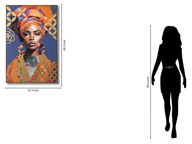 Radiant Aura Elegance - 33" x 48" Framed Wall Art - Orange