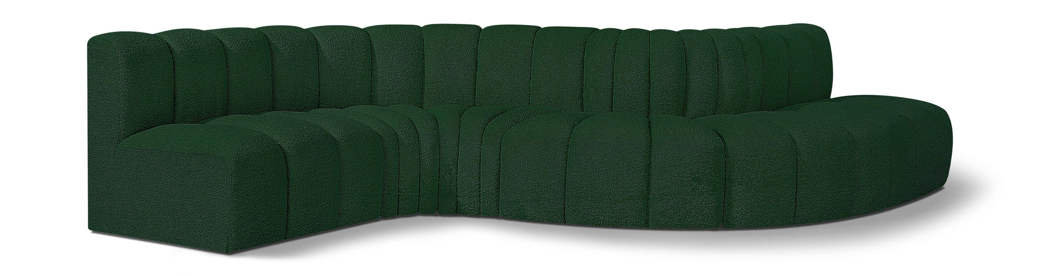 Arc - Boucle Fabric 6 Piece Curved Modular Sofa
